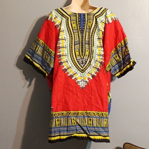 Krishma overseas women's red dashiki blouse in a one size plus - Picture 13 of 17